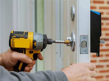 Installing lock onto front door