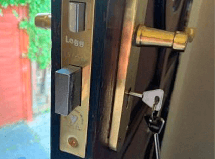Lock on Wooden Door