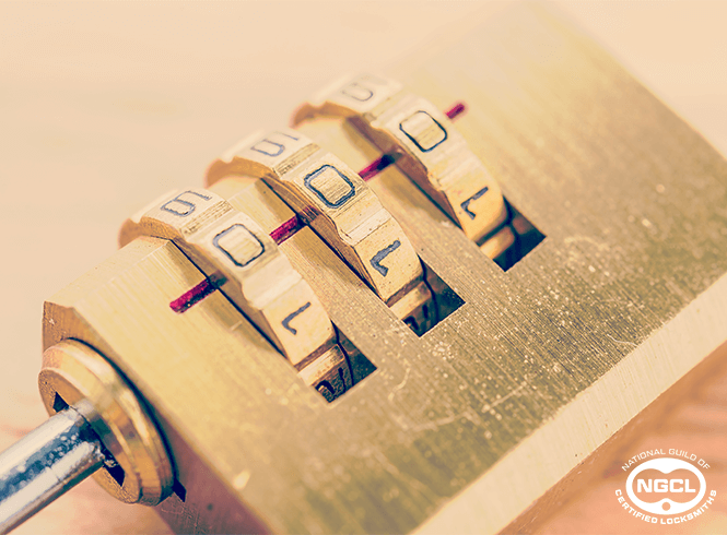 Close up of keypad lock