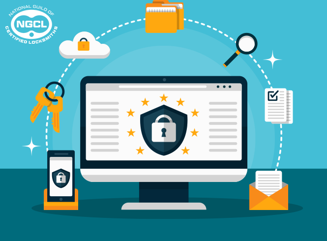 Computer with GDPR vectors surrounding